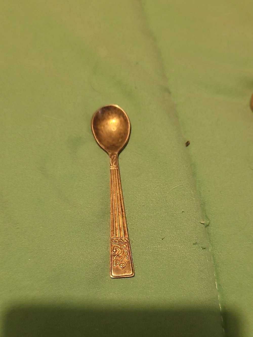 Vintage Decorative Silver-Color Spoon - Classic Embossed Handle